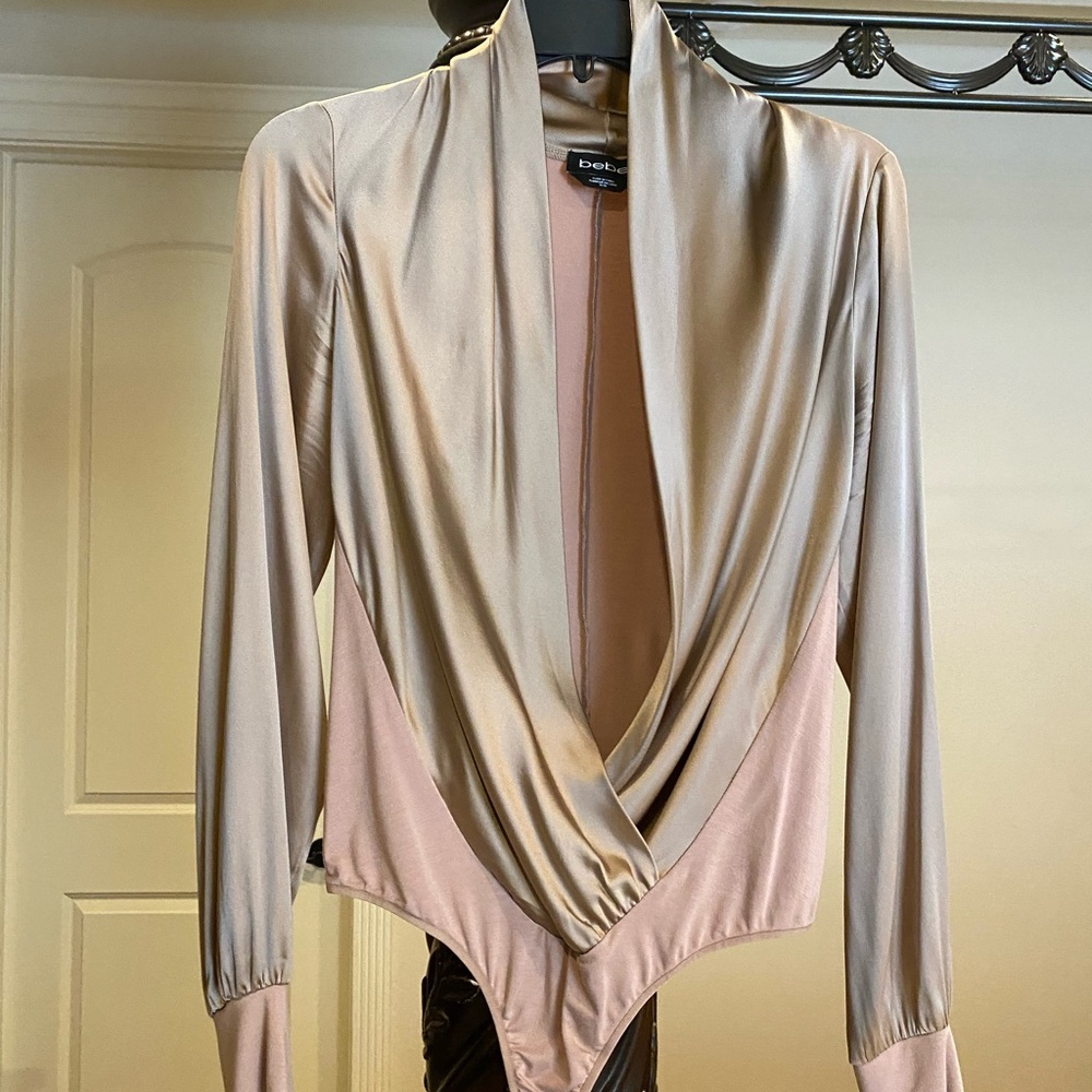 BEBE satin stretch bodysuit